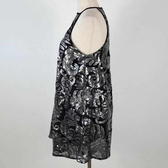 SHOW ME YOUR MUMU gomez  sequin mini dress silver Sz XS - Picture 4 of 9